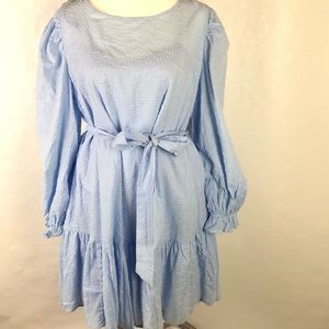Eloquii babydoll dress with ruffled hem long sleeve cotton SZ 14
